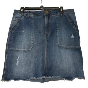 Democracy Ab Solution Medium Wash Denim Mini Skirt Size 12 Festival Summer